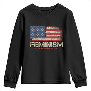 Feminism Feminist American Flag Youth Sweatshirt Patriotic Womens Rights