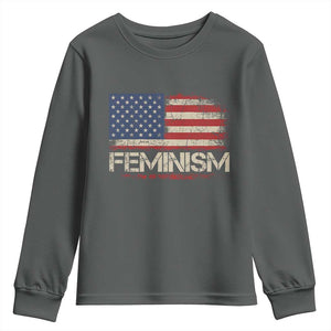 Feminism Feminist American Flag Youth Sweatshirt Patriotic Womens Rights