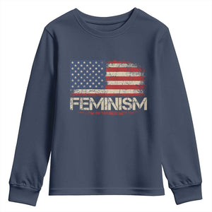 Feminism Feminist American Flag Youth Sweatshirt Patriotic Womens Rights