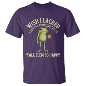 Wish I Lacked Critical Thinking Skills Y'all Seem So Happy Funny Frog Coffee T Shirt