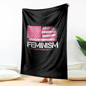 Feminism Feminist Pink American Flag Throw Blanket Patriotic Womens Rights
