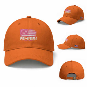 Feminism Feminist Pink American Flag Baseball Cap Patriotic Womens Rights