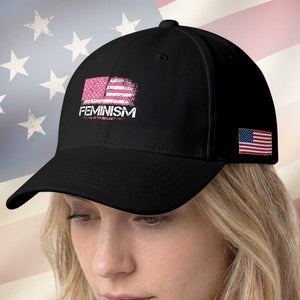 Feminism Feminist Pink American Flag Baseball Cap Patriotic Womens Rights