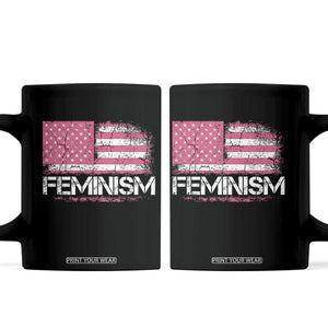 Feminism Feminist Pink American Flag Coffee Mug Patriotic Womens Rights