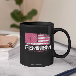 Feminism Feminist Pink American Flag Coffee Mug Patriotic Womens Rights