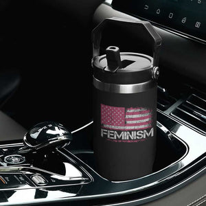 Feminism Feminist Pink American Flag Flip Straw Tumbler Patriotic Womens Rights