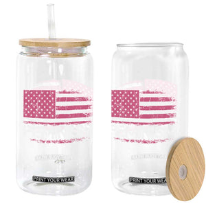 Feminism Feminist Pink American Flag Glass Can Patriotic Womens Rights
