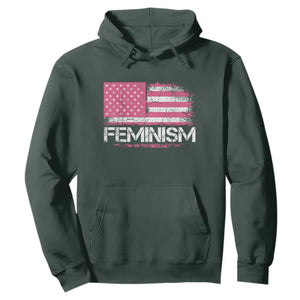 Feminism Feminist Pink American Flag Hoodie Patriotic Womens Rights