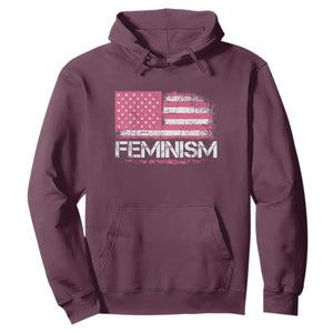 Feminism Feminist Pink American Flag Hoodie Patriotic Womens Rights