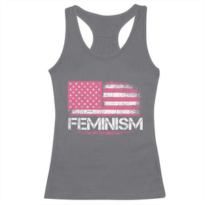 Feminism Feminist Pink American Flag Racerback Tank Top Patriotic Womens Rights