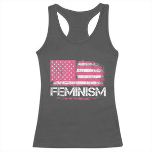 Feminism Feminist Pink American Flag Racerback Tank Top Patriotic Womens Rights