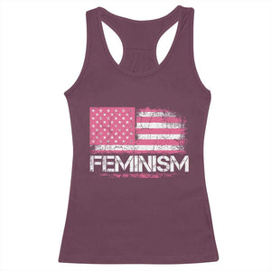 Feminism Feminist Pink American Flag Racerback Tank Top Patriotic Womens Rights