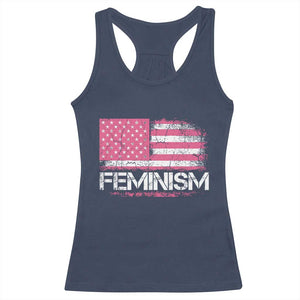 Feminism Feminist Pink American Flag Racerback Tank Top Patriotic Womens Rights