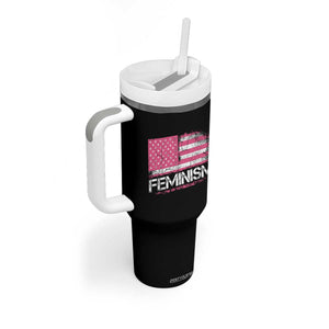 Feminism Feminist Pink American Flag Tumbler With Handle Patriotic Womens Rights