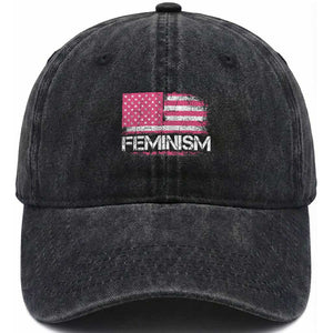 Feminism Feminist Pink American Flag Washed Cotton Baseball Cap Patriotic Womens Rights