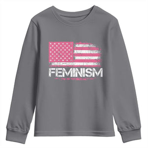 Feminism Feminist Pink American Flag Youth Sweatshirt Patriotic Womens Rights