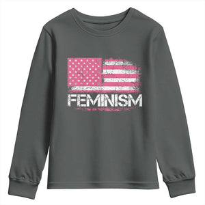 Feminism Feminist Pink American Flag Youth Sweatshirt Patriotic Womens Rights