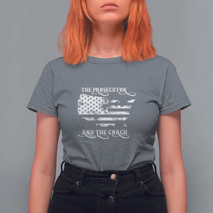 Harris Walz 2024 T Shirt For Women The Prosecutor And The Coach Vintage American Flag TS11 Charcoal Print Your Wear
