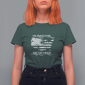 Harris Walz 2024 T Shirt For Women The Prosecutor And The Coach Vintage American Flag TS11 Dark Forest Green Print Your Wear