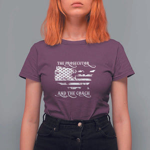 Harris Walz 2024 T Shirt For Women The Prosecutor And The Coach Vintage American Flag TS11 Maroon Print Your Wear