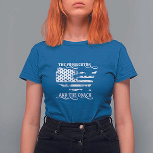 Harris Walz 2024 T Shirt For Women The Prosecutor And The Coach Vintage American Flag TS11 Royal Blue Print Your Wear