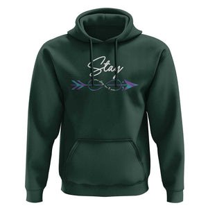 Suicide Prevention Awareness Hoodie Stay Your Story Isn't Over Arrow Semicolon TS11 Dark Forest Green Print Your Wear