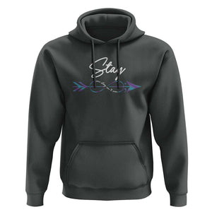 Suicide Prevention Awareness Hoodie Stay Your Story Isn't Over Arrow Semicolon TS11 Dark Heather Print Your Wear