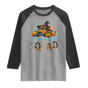Halloween School Bus Driver Raglan Shirt Transportation Squad Pumpkin Witch TS11 Sport Gray Black Print Your Wear