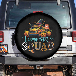Halloween School Bus Driver Spare Tire Cover Transportation Squad Pumpkin Witch TS11 No hole Black Print Your Wear