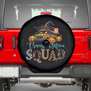 Halloween School Bus Driver Spare Tire Cover Transportation Squad Pumpkin Witch TS11 Black Print Your Wear