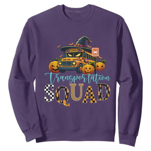 Halloween School Bus Driver Sweatshirt Transportation Squad Pumpkin Witch TS11 Purple Print Your Wear