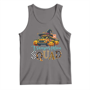 Halloween School Bus Driver Tank Top Transportation Squad Pumpkin Witch TS11 Deep Heather Print Your Wear