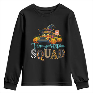Halloween School Bus Driver Youth Sweatshirt Transportation Squad Pumpkin Witch TS11 Black Print Your Wear