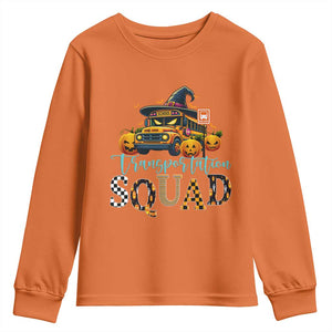 Halloween School Bus Driver Youth Sweatshirt Transportation Squad Pumpkin Witch TS11 Orange Print Your Wear