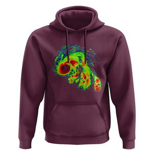 Hurricane Helene Hoodie Meteorologist Weather Radar Image Storm Chasing TS11 Maroon Print Your Wear