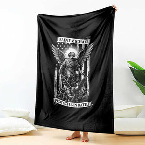 Saint Michael Protect Us In Battle Throw Blanket American Flag Catholic Christian Faith TS11 Print Your Wear