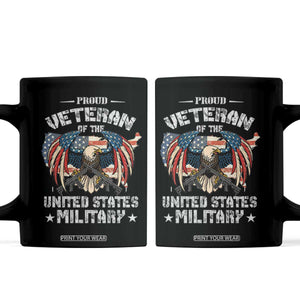 Proud Veteran Of The Military Coffee Mug Veteran's Day Eagle American Flag TS11 Black Print Your Wear