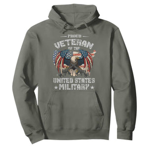 Proud Veteran Of The Military Hoodie Veteran's Day Eagle American Flag TS11 Military Green Print Your Wear