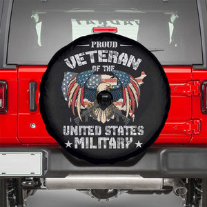 Proud Veteran Of The Military Spare Tire Cover Veteran's Day Eagle American Flag TS11 Black Print Your Wear