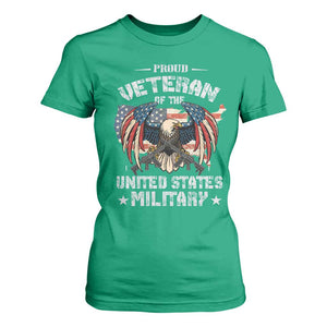 Proud Veteran Of The Military T Shirt For Women Veteran's Day Eagle American Flag TS11 Irish Green Print Your Wear