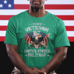 Proud Veteran Of The Military T Shirt Veteran's Day Eagle American Flag TS11 Irish Green Print Your Wear