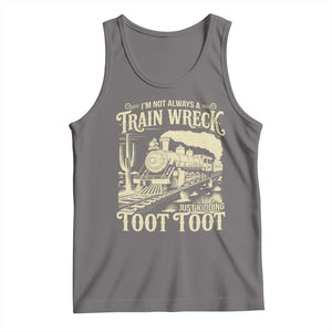 Funny I Am Not Always A Train Wreck Just Kidding Toot Toot Tank Top TS11 Deep Heather Print Your Wear