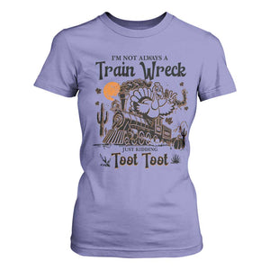 I Am Not Always A Train Wreck Just Kidding Toot Toot T Shirt For Women Funny Thanksgiving Turkey TS11 Violet Print Your Wear