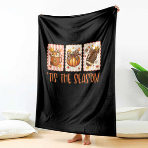 Tis The Season Fall Thanksgiving Throw Blanket American Football Pumpkin Postage Stamps TS11 Print Your Wear