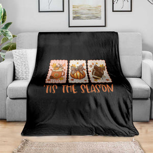 Tis The Season Fall Thanksgiving Throw Blanket American Football Pumpkin Postage Stamps TS11 Print Your Wear