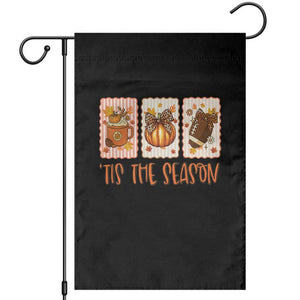 Tis The Season Fall Thanksgiving Garden Flag American Football Pumpkin Postage Stamps TS11 Black Print Your Wear