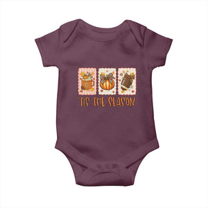 Tis The Season Fall Thanksgiving Baby Onesie American Football Pumpkin Postage Stamps TS11 Maroon Print Your Wear