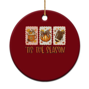 Tis The Season Fall Thanksgiving Ceramic Ornament American Football Pumpkin Postage Stamps TS11 1pc Red Print Your Wear