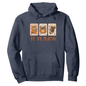Tis The Season Fall Thanksgiving Hoodie American Football Pumpkin Postage Stamps TS11 Navy Print Your Wear