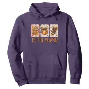 Tis The Season Fall Thanksgiving Hoodie American Football Pumpkin Postage Stamps TS11 Purple Print Your Wear
